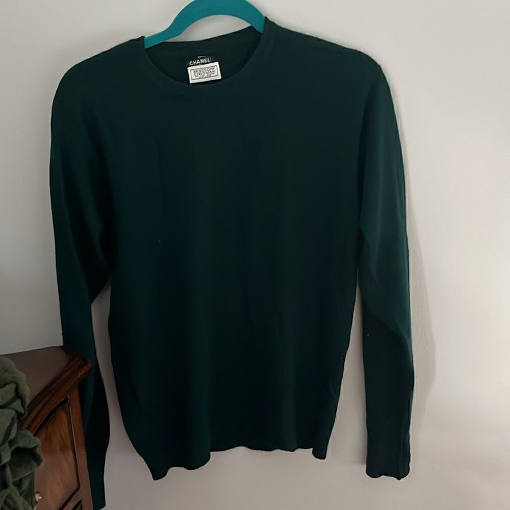 Chanel sweater, emerald green, size medium